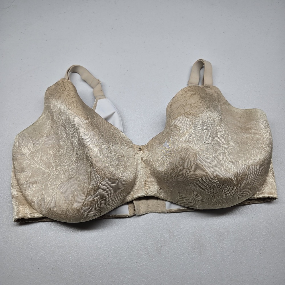 Cacique Women Bra 40H Beige Floral Lightly Lined Balconette